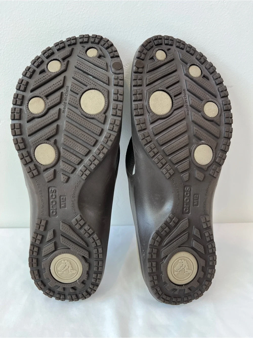 Crocs Modi Sport Flip Flop Sandals Mens Size M12 Espresso Khaki Brown
